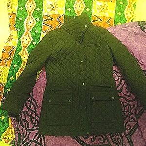 Women's Medium Calvin Klein Full Zip and Button Quilted Black Winter Jacket